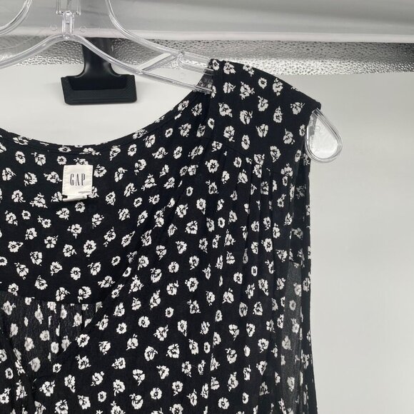 Gap Womens Floral Jumpsuit Sleeveless Wide Leg Black/White Size XL Pockets - Picture 3 of 9